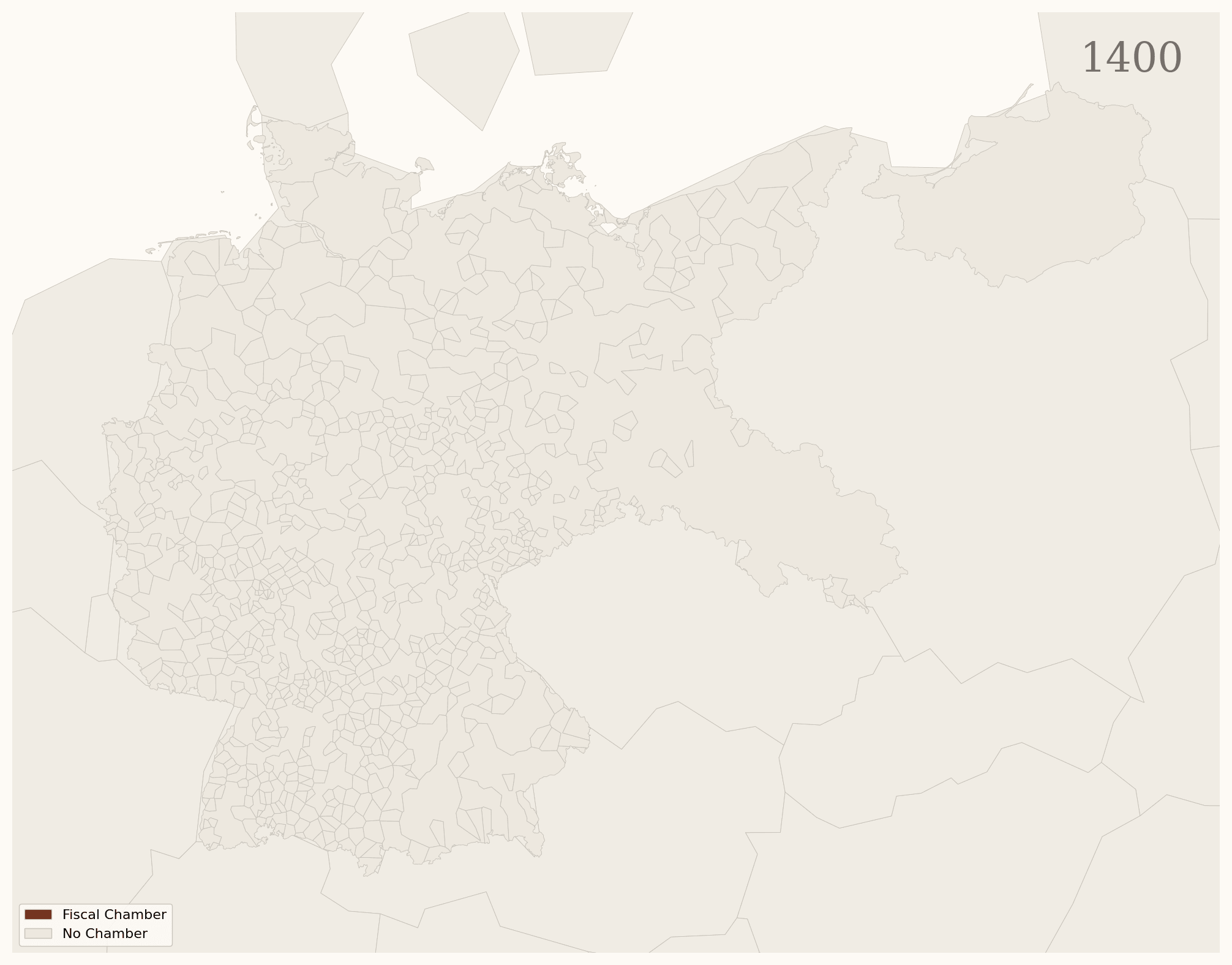Map of the Holy Roman Empire in 1400